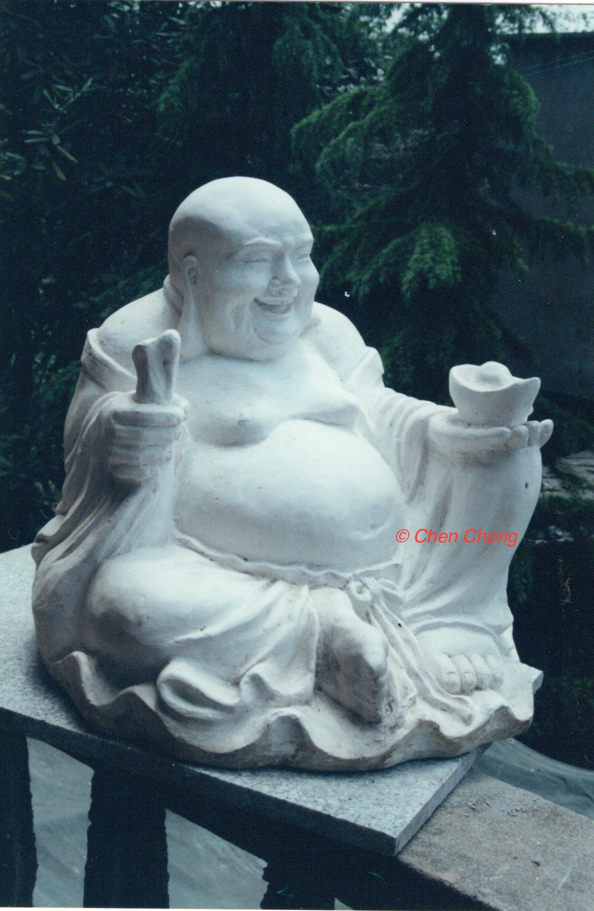 苏州上方山公园弥勒佛雕塑制作前的石膏模型 | 陈冲